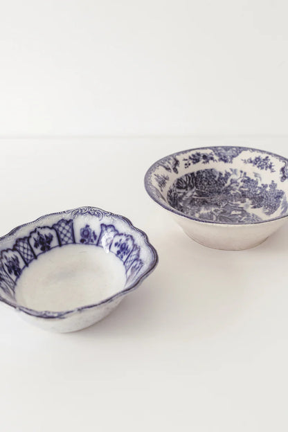 Vintage Blue + White Serving Dish