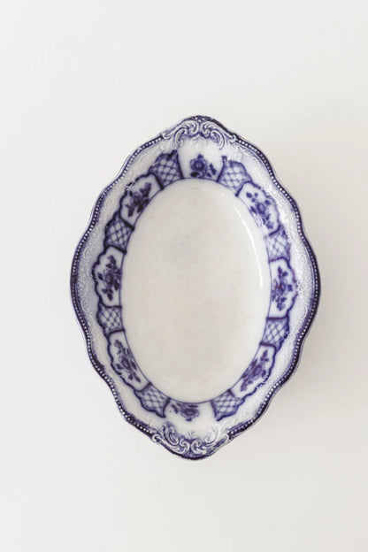 Vintage Blue + White Serving Dish