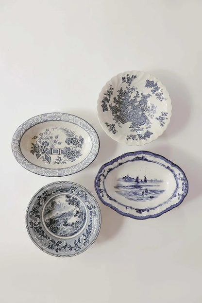Vintage Blue + White Serving Dish