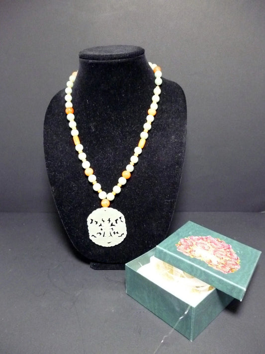 Mega Expensive Chinese Natural Ice Cool Jade Blessing Pendant 1960s Authent 3313
