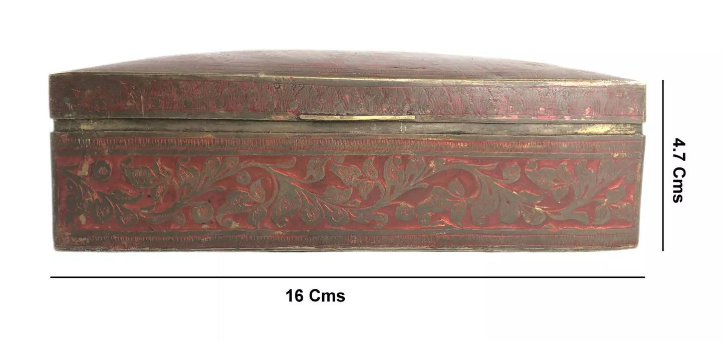 Women's Utility Old Brass Expensive Gold Jewelry/Gems Stone Storage Box. G7-1150