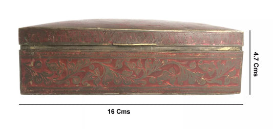 Women's Utility Old Brass Expensive Gold Jewelry/Gems Stone Storage Box. G7-1150