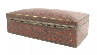Women's Utility Old Brass Expensive Gold Jewelry/Gems Stone Storage Box. G7-1150