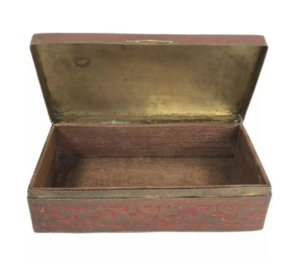 Women's Utility Old Brass Expensive Gold Jewelry/Gems Stone Storage Box. G7-1150