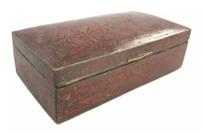 Women's Utility Old Brass Expensive Gold Jewelry/Gems Stone Storage Box. G7-1150